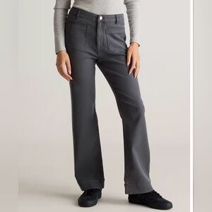 Quince Women French Terry Wide Leg Pants Faded Cargo 10